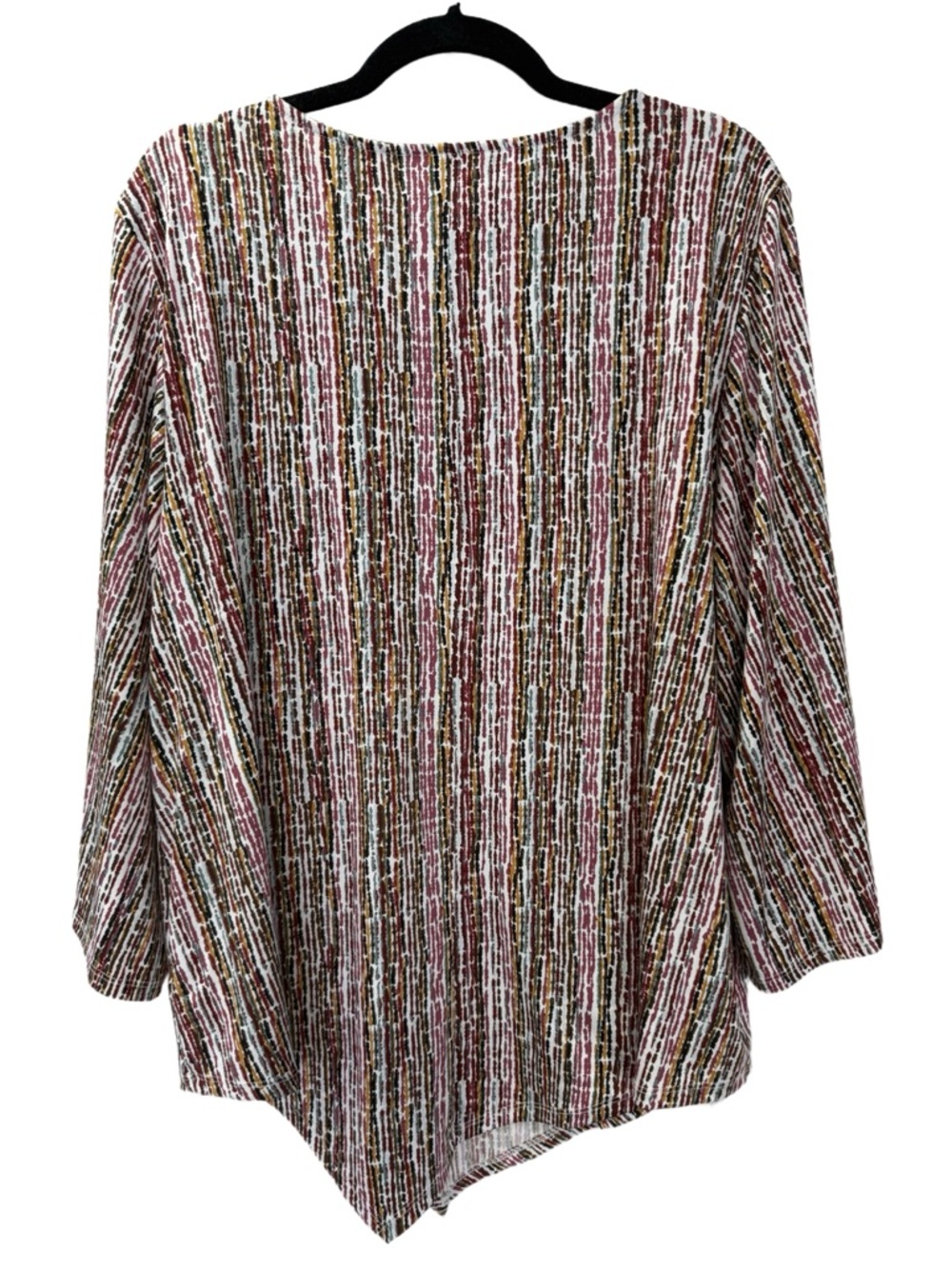 EUC Zac & Rachel Asymmetrical Striped Top with Button Detail, Size 1X - Picture 5 of 5